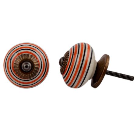 Orange Black Striped Knobs